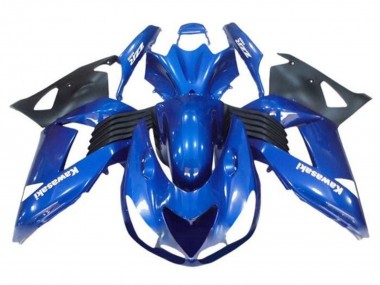 2006-2011 Kawasaki ZX14R ZZR1400 Motorcycle Fairings - Blue Black White Decal