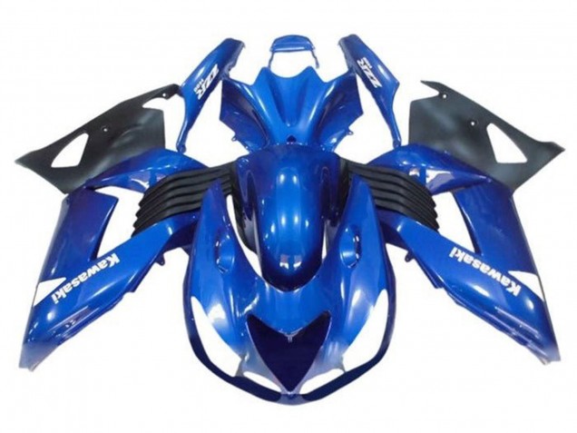 2006-2011 Kawasaki ZX14R ZZR1400 Motorcycle Fairings - Blue Black White Decal