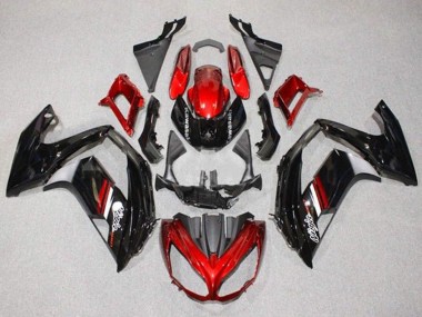 2012-2016 Kawasaki Ninja 650 EX650 Motorcycle Fairings - Red Glossy Black
