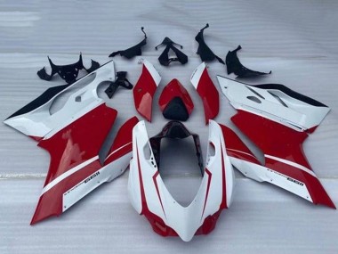 2011-2014 Ducati Panigale 1199 Motorcycle Fairing - White Red Glossy Black