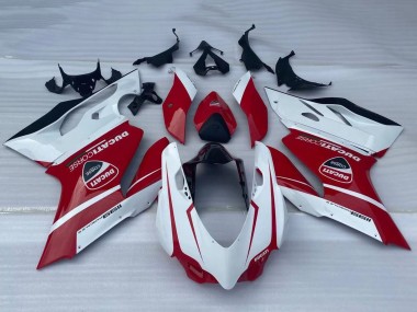 2011-2014 Ducati Panigale 1199 Motorcycle Fairings - White Red Glossy Black