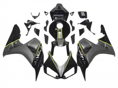 2006-2007 Honda CBR1000RR Motorcycle Fairings - Grey Glossy Black Yellow Stripe