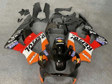 2000-2001 Honda CBR900RR 929 Motorcycle Fairings - Orange White Red Glossy Black Repsol
