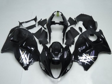 1996-2007 Suzuki GSXR 1300 Hayabusa Motorcycle Fairings - Glossy Black White Decal