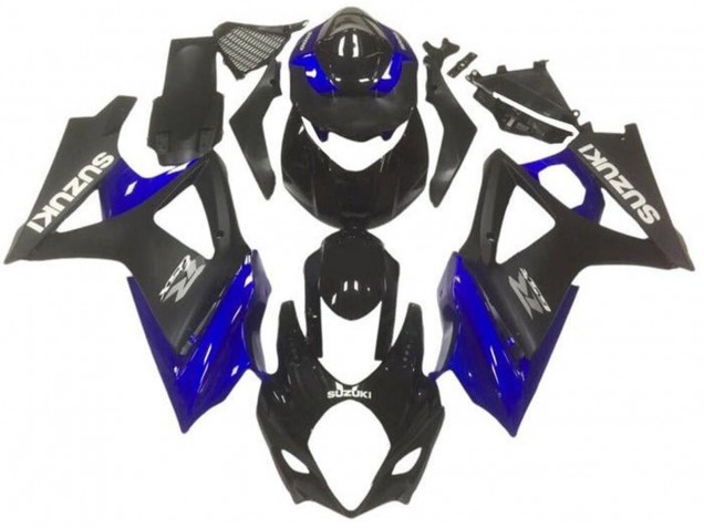2007-2008 Suzuki GSXR 1000 Motorcycle Fairings - Glossy Black Matte Black Blue Grey