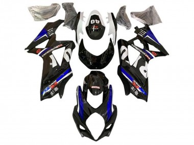 2007-2008 Suzuki GSXR 1000 Motorcycle Fairings - Black White Blue Yoshimura