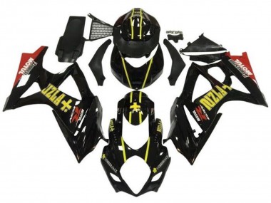 2007-2008 Suzuki GSXR 1000 Motorcycle Fairings - Black Yellow Red Rizla