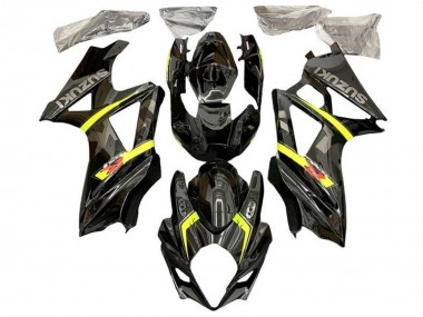 2007-2008 Suzuki GSXR 1000 Motorcycle Fairings - Black Yellow Red Grey