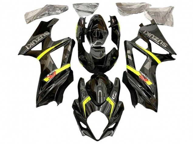 2007-2008 Suzuki GSXR 1000 Motorcycle Fairings - Black Yellow Red Grey