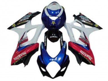 2007-2008 Suzuki GSXR 1000 Motorcycle Fairings - White Blue Red Black Makita