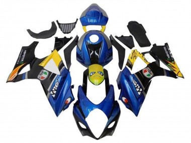 2007-2008 Suzuki GSXR 1000 Motorcycle Fairings - Blue Yellow Black Shark