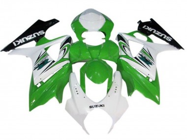 2007-2008 Suzuki GSXR 1000 Motorcycle Fairing - White Green Black