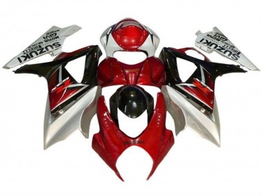 2007-2008 Suzuki GSXR 1000 Motorcycle Fairings - Red Black Silver