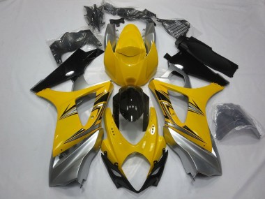2007-2008 Suzuki GSXR 1000 Motorcycle Fairings - Yellow Silver Black