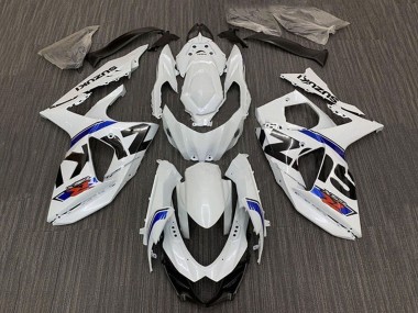 2009-2016 Suzuki GSXR 1000 Bike Fairings - White Blue Stripe
