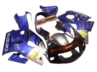 1996-2000 Suzuki GSXR 600 / GSXR 750 Motorcycle Fairings - Blue Silver Black