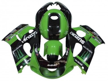 1996-2000 Suzuki GSXR 600 / GSXR 750 Motorcycle Fairings - Green Black Monster