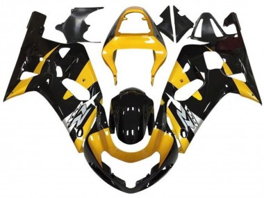 2001-2003 Suzuki GSXR 600 / GSXR 750 Motorcycle Fairings - Yellow Silver Glossy Black