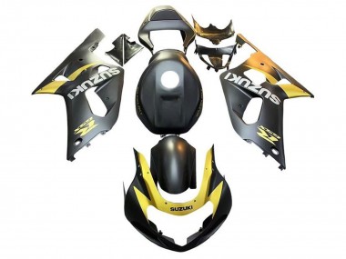 2001-2003 Suzuki GSXR 600 / GSXR 750 Motorcycle Fairings - Matte Black Yellow