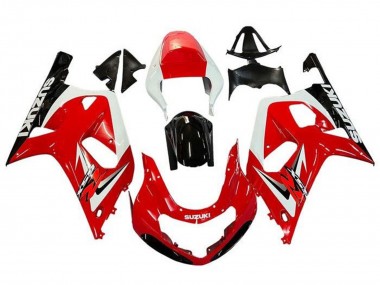 2001-2003 Suzuki GSXR 600 / GSXR 750 Motorcycle Fairings - Red White Glossy Black