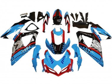 2008-2010 Suzuki GSXR 600 / GSXR 750 Motorcycle Fairings - Blue Red Black Shape