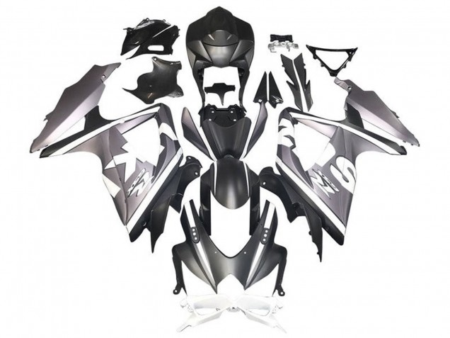 2008-2010 Suzuki GSXR 600 / GSXR 750 Motorcycle Fairings - Silver White Matte Black