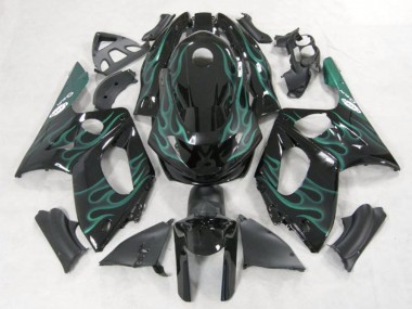 1996-2007 Yamaha YZF600R Thundercat Motorcycle Fairings - Black Green Flame