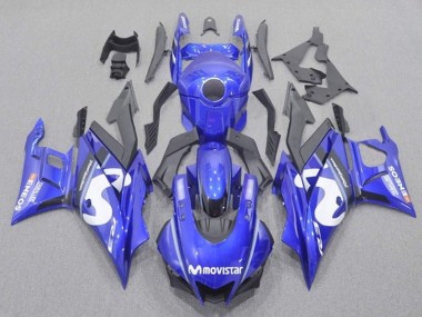 2019-2021 Yamaha YZF R3/R25 Motorcycle Fairings - Blue White Black MoviStar