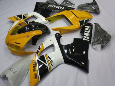1998-1999 Yamaha YZF 1000 R1 Motorcycle Fairings - Yellow White Glossy Black