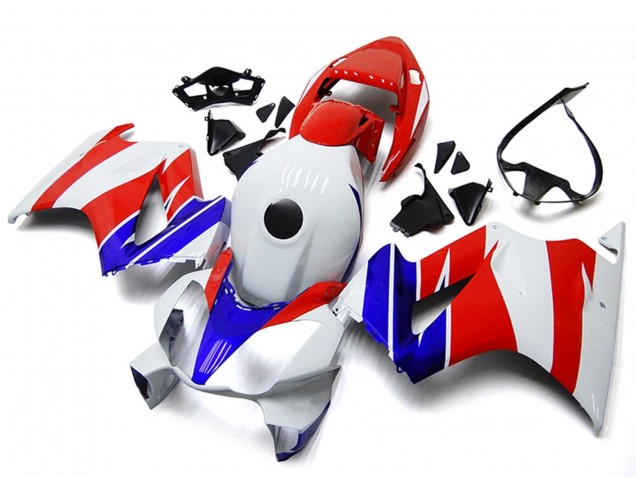 2002-2013 Honda VFR800 Motorcycle Fairings - White Red Blue No Decal