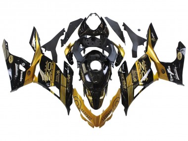 2018-2024 Kawasaki EX400 Motorcycle Fairings - Gold Glossy Black