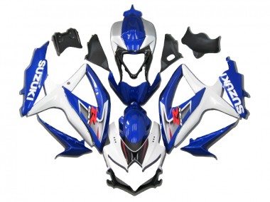 2008-2010 Suzuki GSXR 600/750 Motorcycle Fairing - White Blue Red