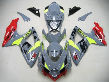 2006-2007 GSXR750 K6 Motorcycle Fairings - Nardo Grey Neon Green Red Ecstar