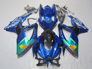 2007-2008 Suzuki GSXR 1000 Motorcycle Fairings - Blue Green Black JOMO