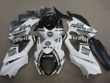 2007-2008 Suzuki GSXR 1000 Motorcycle Fairing - White Black Lucky Strike Motul
