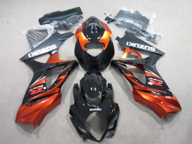 2007-2008 Suzuki GSXR 1000 Motorcycle Fairing - Glossy Black Orange