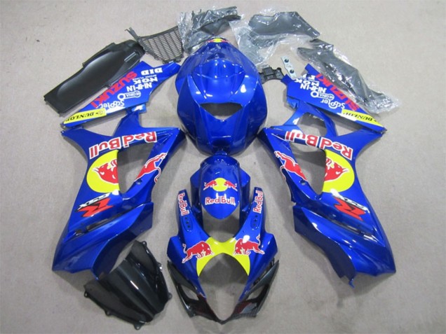 2007-2008 Suzuki GSXR 1000 Motorcycle Fairings - Blue Yellow Black Red Bull