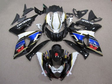 2009-2016 Suzuki GSXR 1000 Motorcycle Fairing - White Blue Black Dark Dog