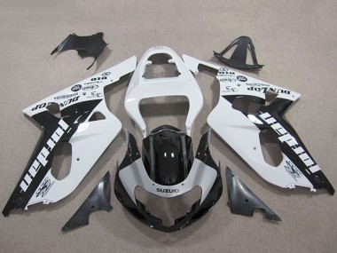 2001-2003 Suzuki GSXR 600 Motorcycle Fairings - White Glossy Black Jordan