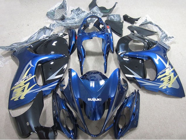 2008-2020 Suzuki GSXR 1300 Hayabusa Motorcycle Fairings - Blue White Gold Decal