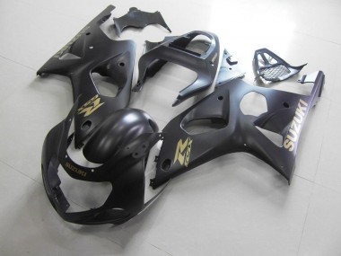 All Matte Black with Gold Sticker 2000-2002 Suzuki GSXR 1000 Motorcycle Fairings