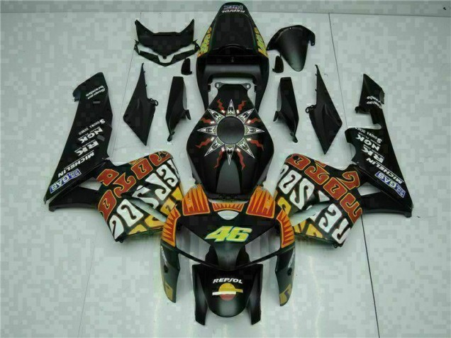 Black 2005-2006 Honda CBR600RR ABS Motorcycle Fairings Black 2005-2006 Honda CBR600RR ABS Motorcycle Fairings