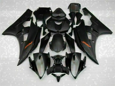 Black 2006-2007 Yamaha YZF R6 Aftermarket Motorcycle Fairing