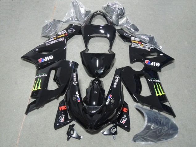 Black 3M Touch4 Monster 2005-2006 Kawasaki ZX6R Motorcycle Fairings