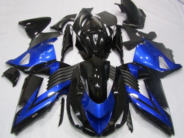 Black Blue 2006-2011 Kawasaki ZX14R ZZR1400 Motorcycle Fairings Black Blue 2006-2011 Kawasaki ZX14R ZZR1400 Motorcycle Fairings