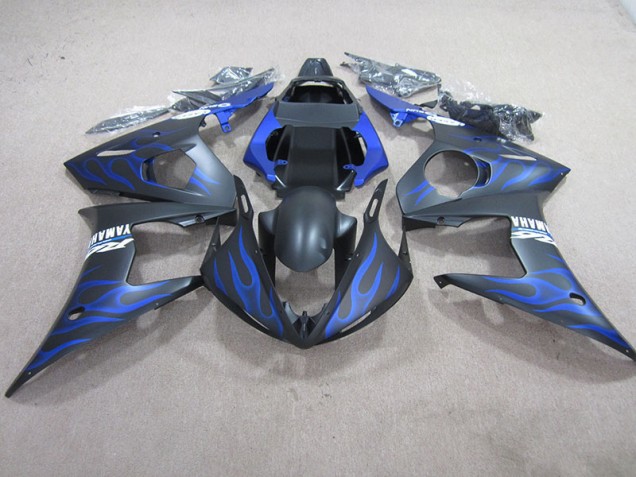 Black Blue Flame 2003-2005 Yamaha YZF R6 Motorcycle Fairings Black Blue Flame 2003-2005 Yamaha YZF R6 Motorcycle Fairings
