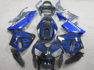 Black Blue Flame 2005-2006 Honda CBR600RR Motorcycle Fairings