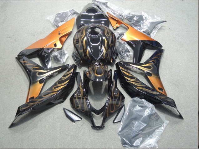 Black Gold Flame 2004-2005 Honda CBR1000RR Motorcycle Fairings Black Gold Flame 2004-2005 Honda CBR1000RR Motorcycle Fairings