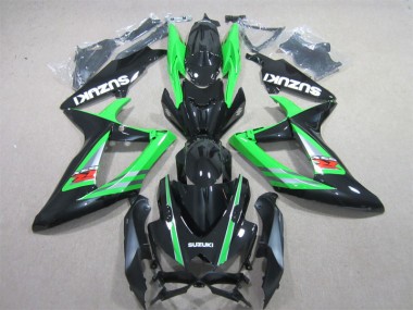 Black Green 2006-2007 Suzuki GSXR 600 Motorcycle Fairings
