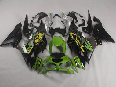 Black Green 2019-2023 Kawasaki ZX6R Motorcycle Fairings